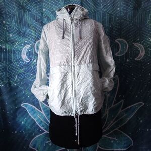 Free People Parachute Festival Packable Jacket Size M Aqua Light Blue